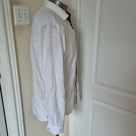 Men's White Casual Button Down Shirt - Picture 6 of 16